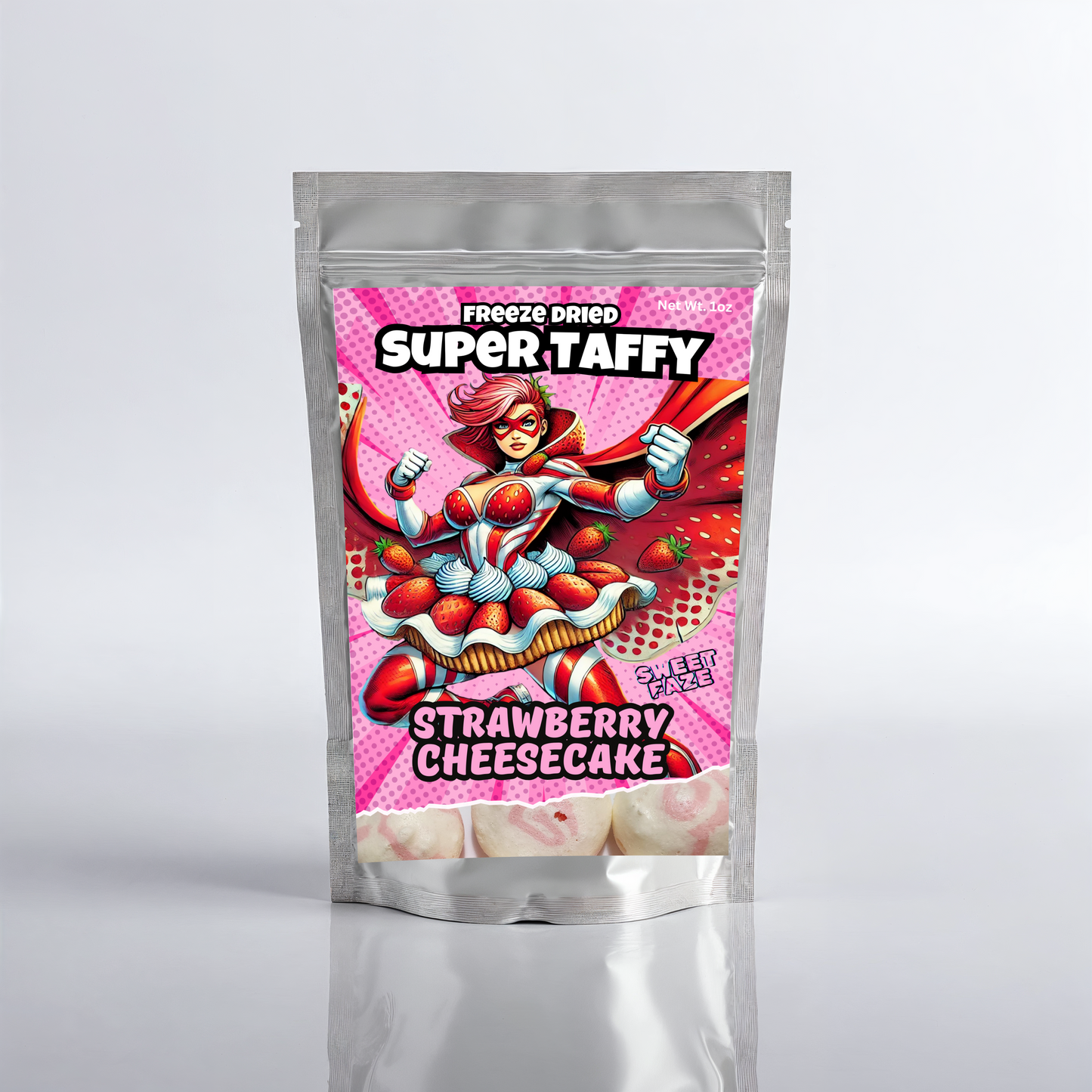 Freeze-Dried Strawberry Cheesecake Taffy