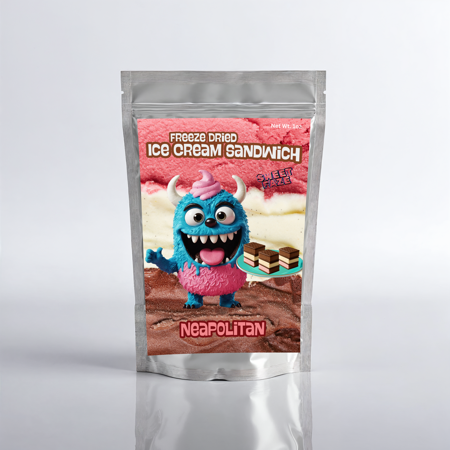 Freeze-Dried Ice Cream Sandwich | Neapolitan Case of 5